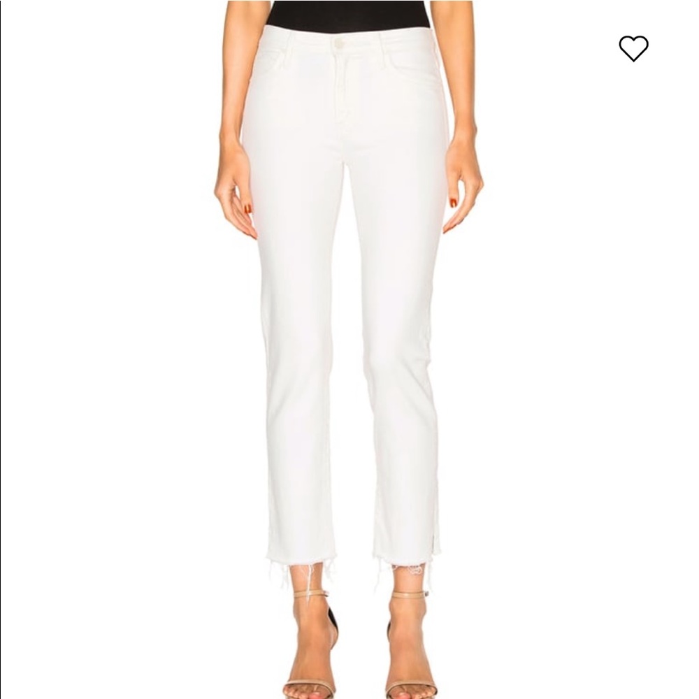 Mother denim rascal ankle snippet in cream